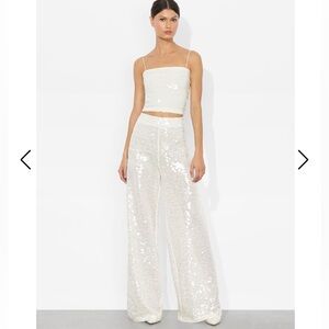 White Sequin Pants